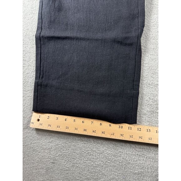 St. Agni Womens Black Linen Pleated Detailed Wide-Leg Trousers Size L - Picture 6 of 10